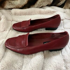 Etienne Aigner Red Leather Loafers